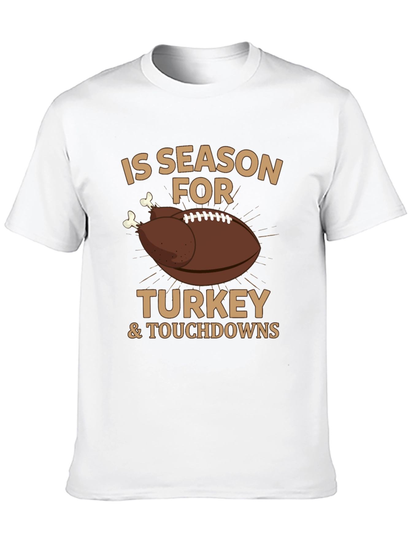 Thanksgiving Football T-Shirt - Turkey & Touchdowns