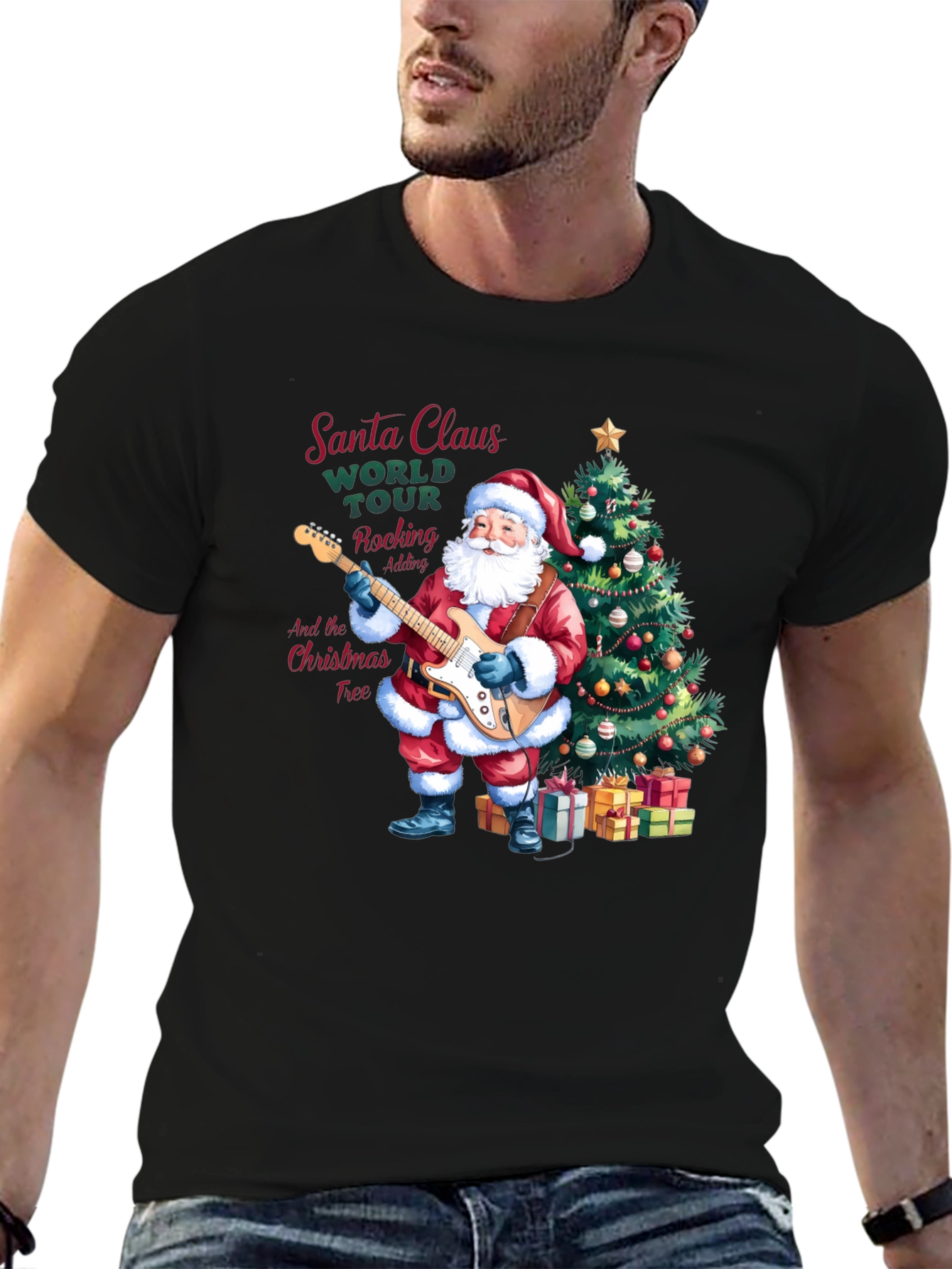 Santa Claus Rocking Christmas T-Shirt