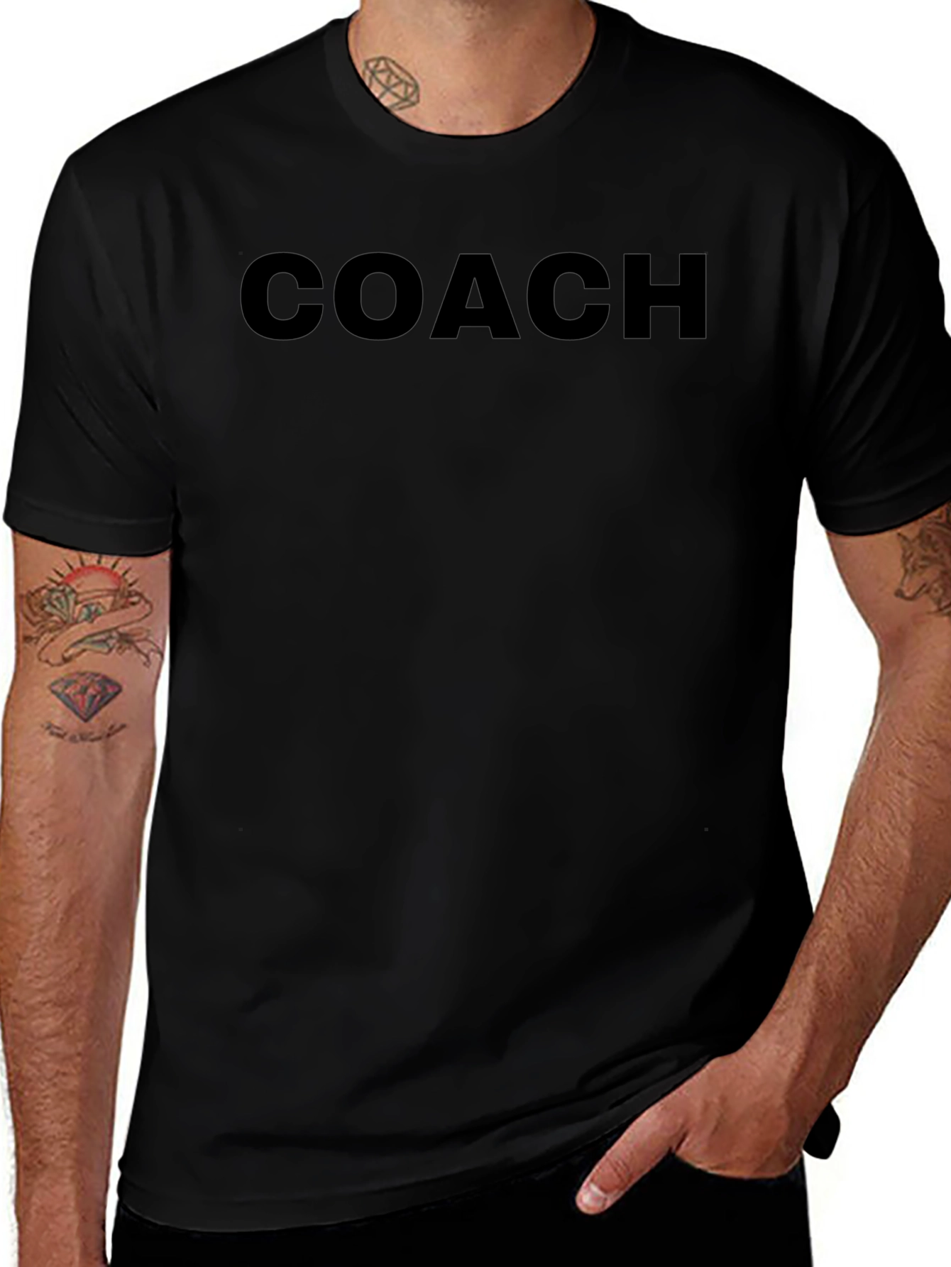 Mens Black COACH Crew Neck T-Shirt