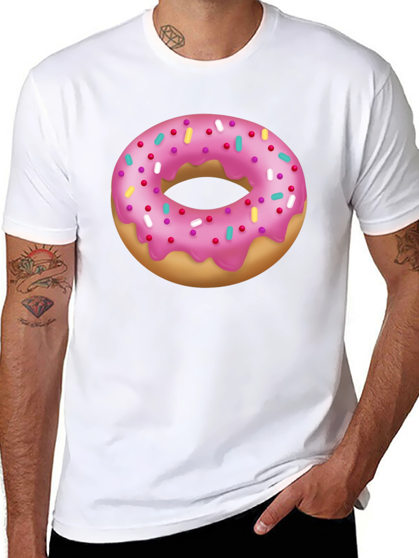 Donut Graphic T-Shirt - Pink Frosted Sprinkles