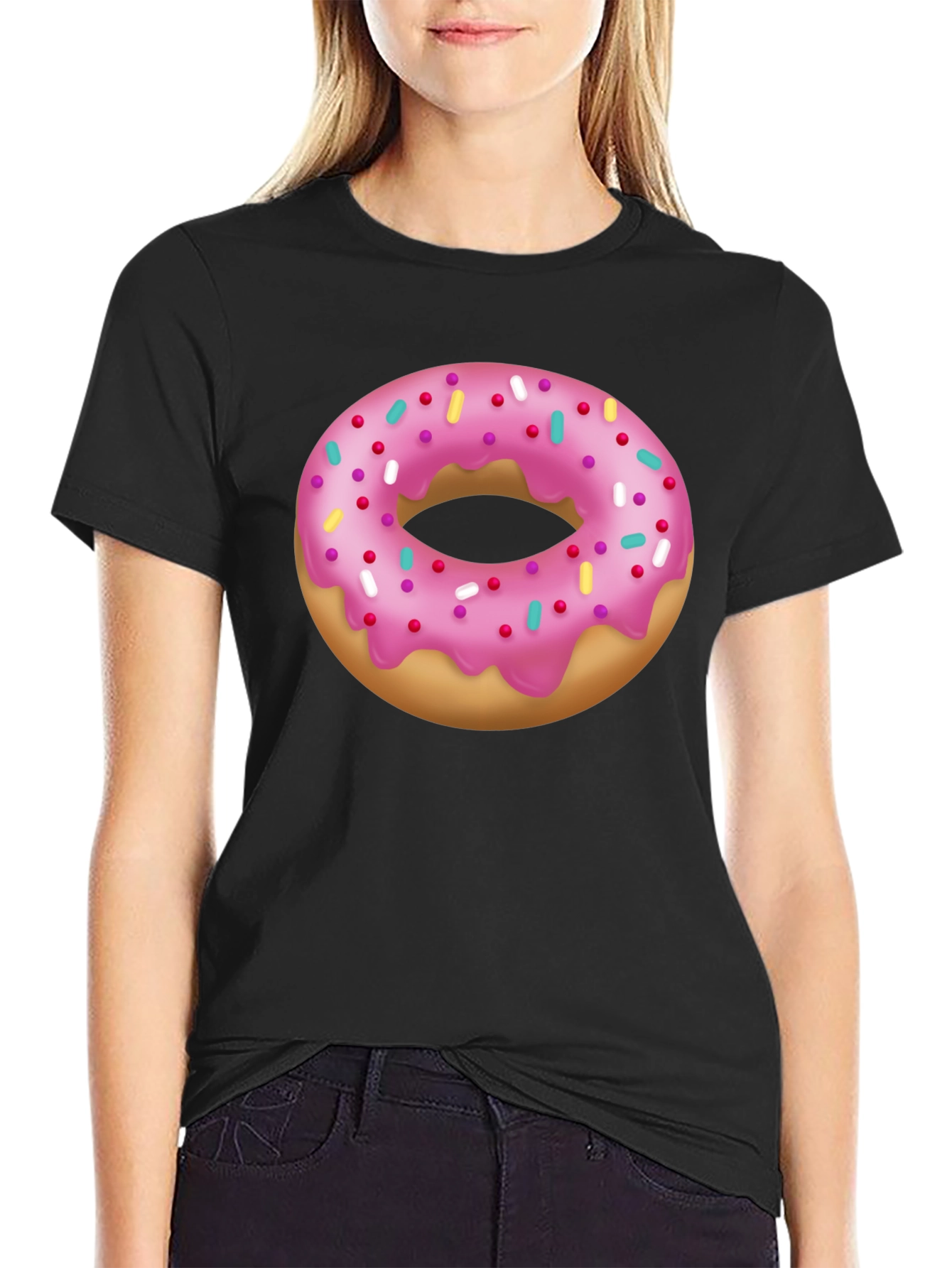 Donut Graphic T-Shirt - Pink Frosted Sprinkles
