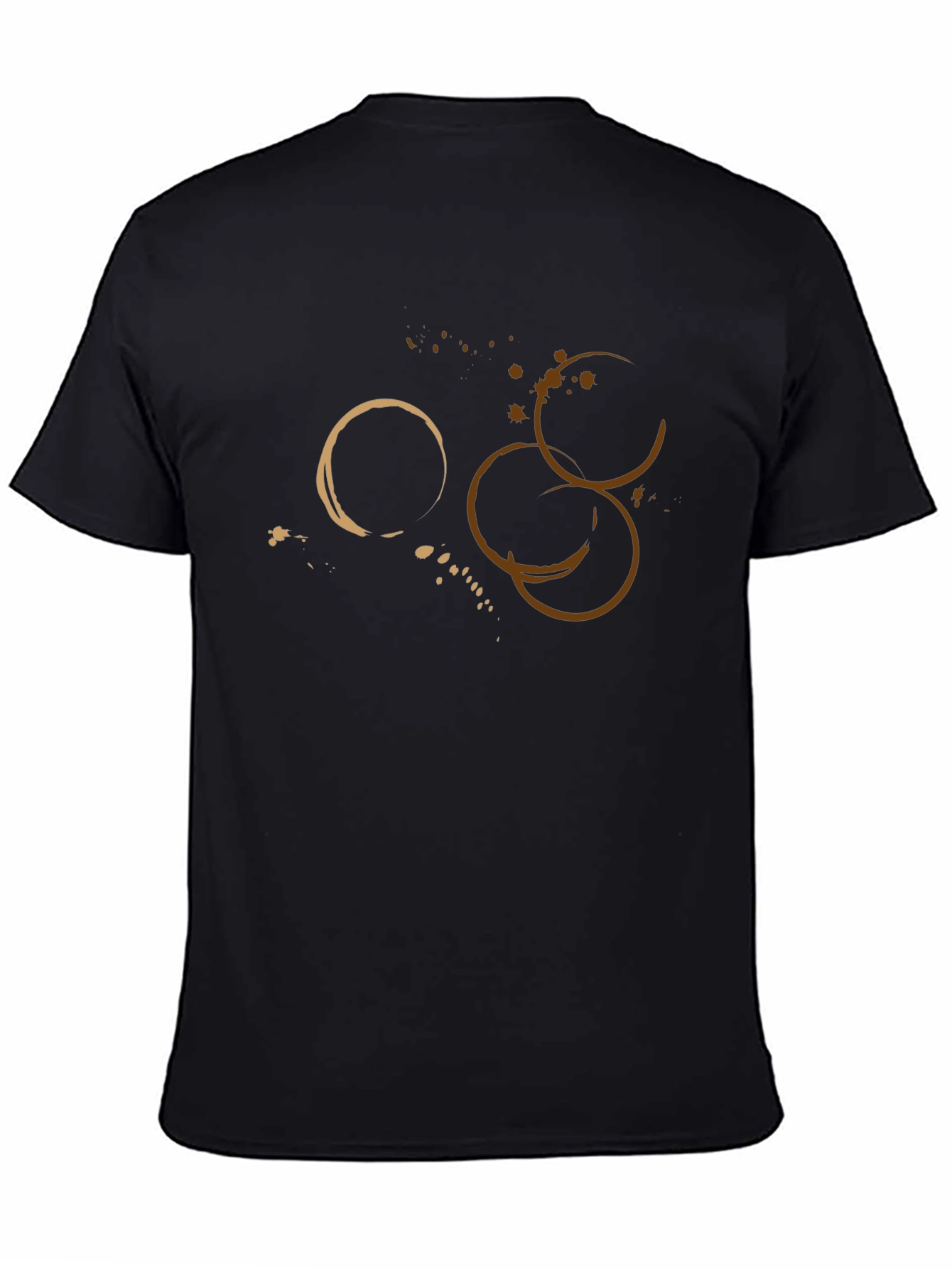 Abstract Coffee Stain Graphic Tee - Black