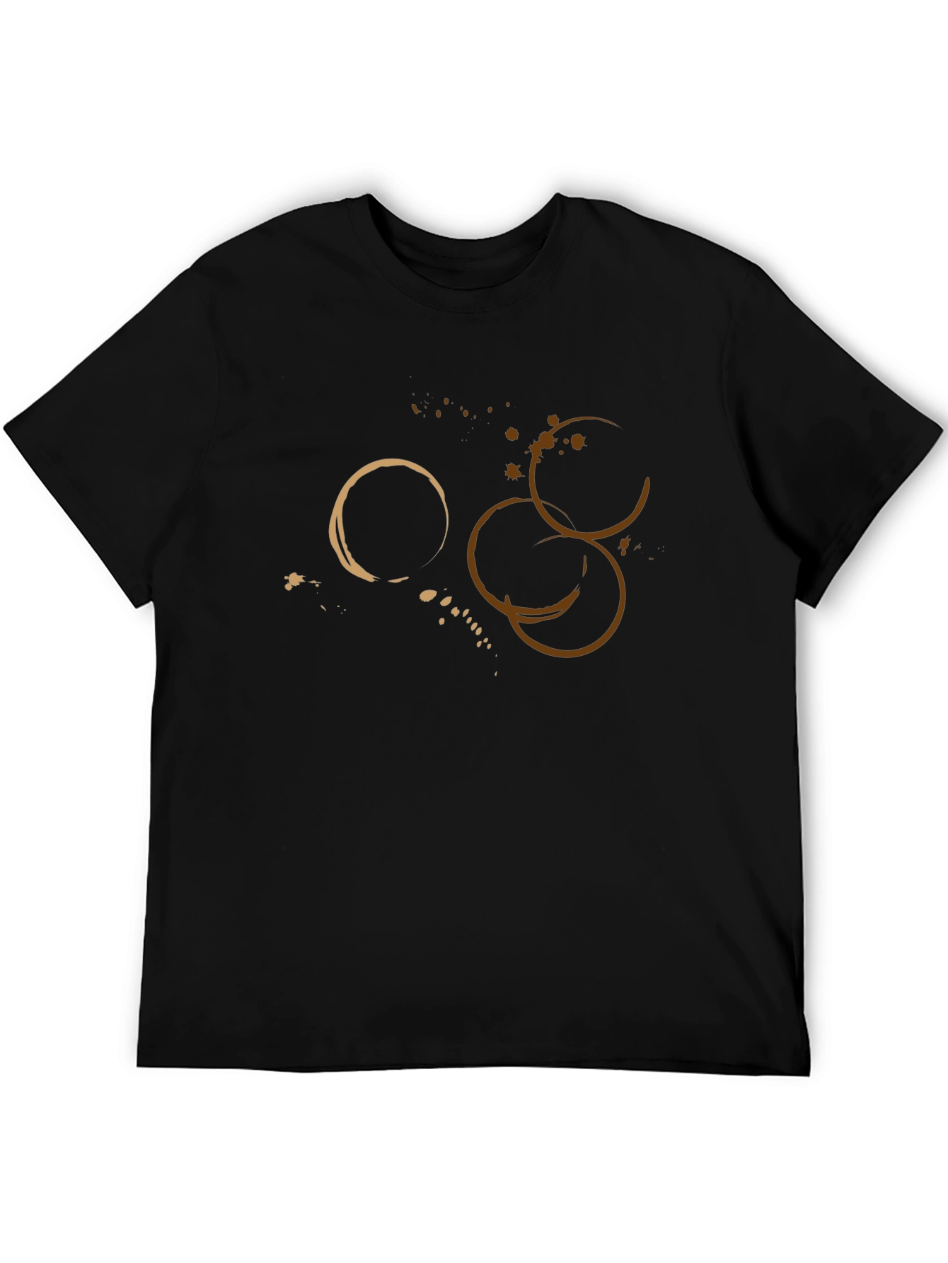 Abstract Coffee Stain Graphic Tee - Black
