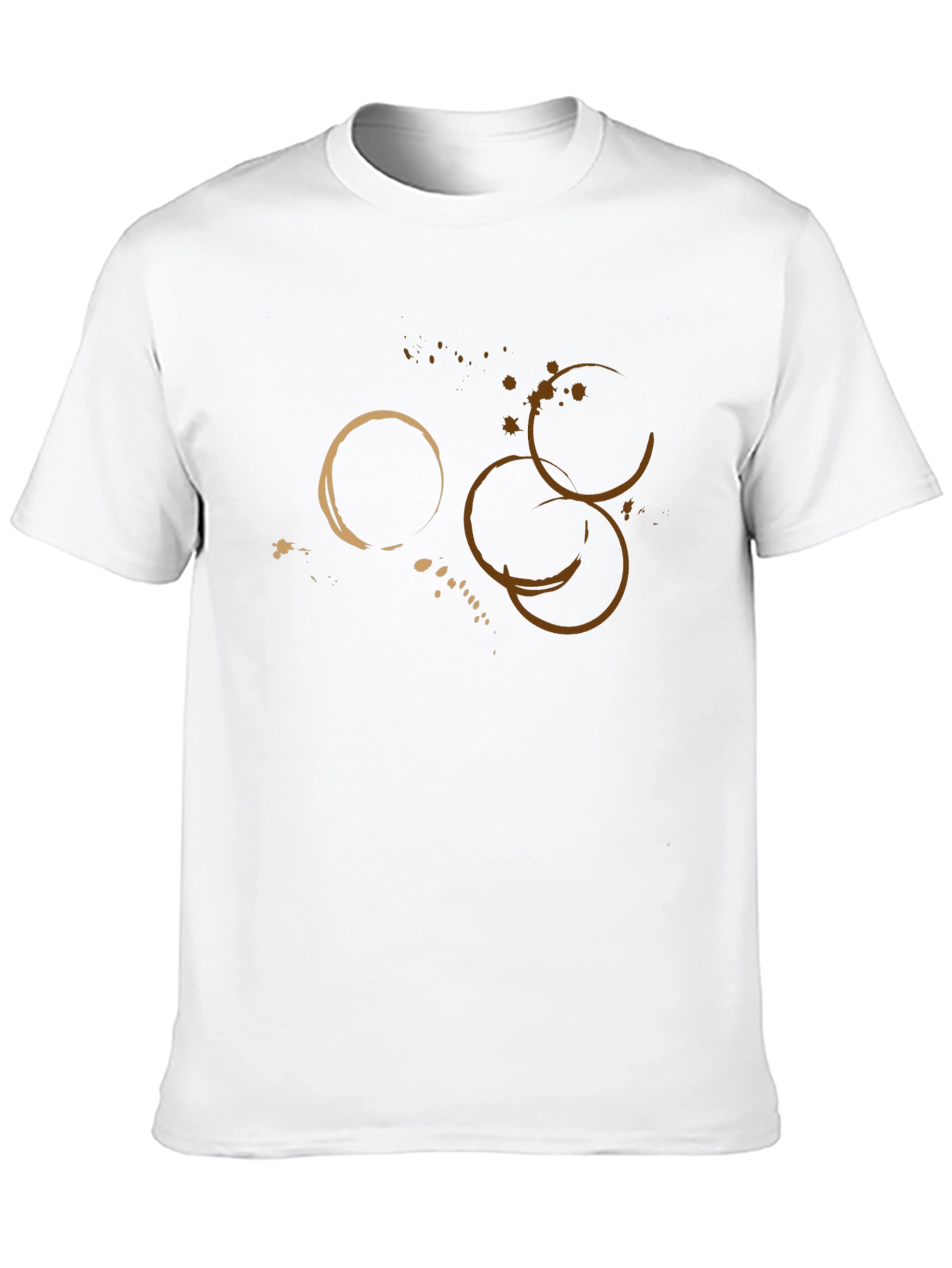 Abstract Coffee Stain Graphic Tee - Black