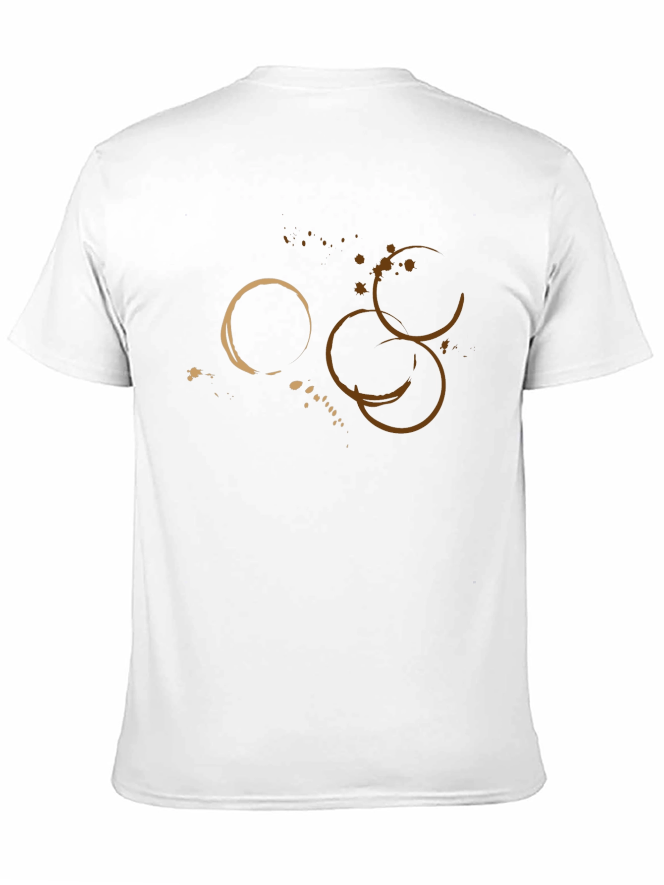 Abstract Coffee Stain Graphic Tee - Black