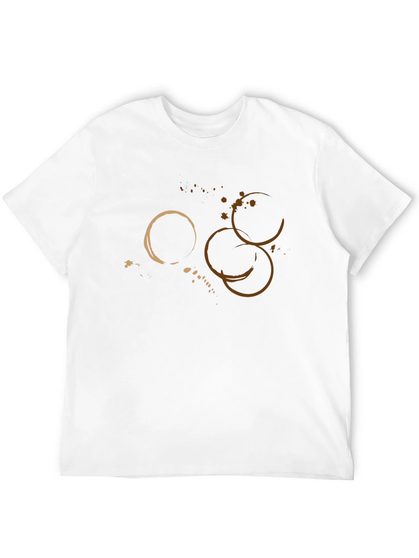 Abstract Coffee Stain Graphic Tee - Black