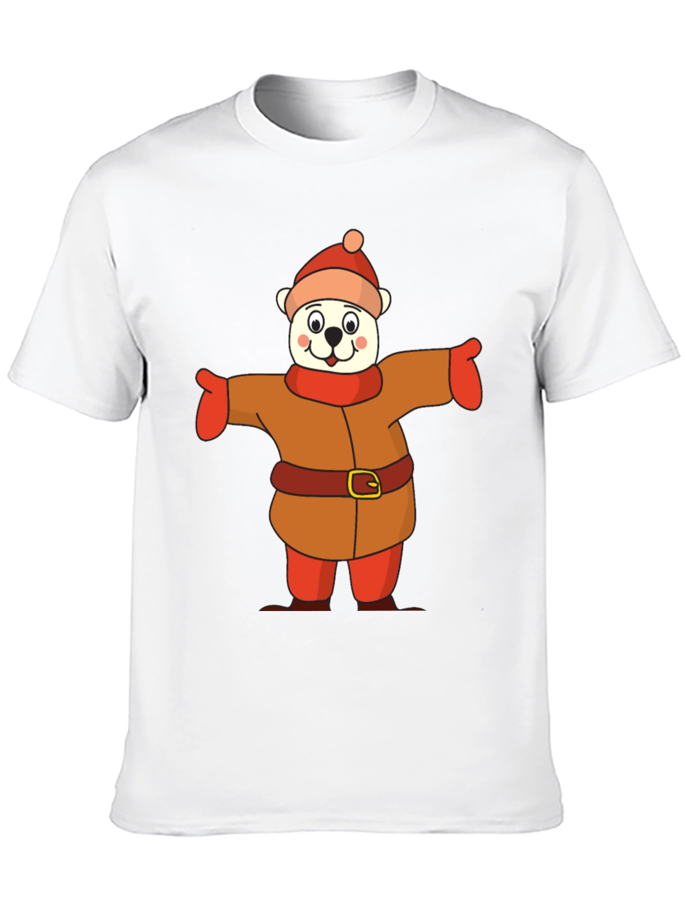 Cartoon Bear in Winter Outfit T-Shirt