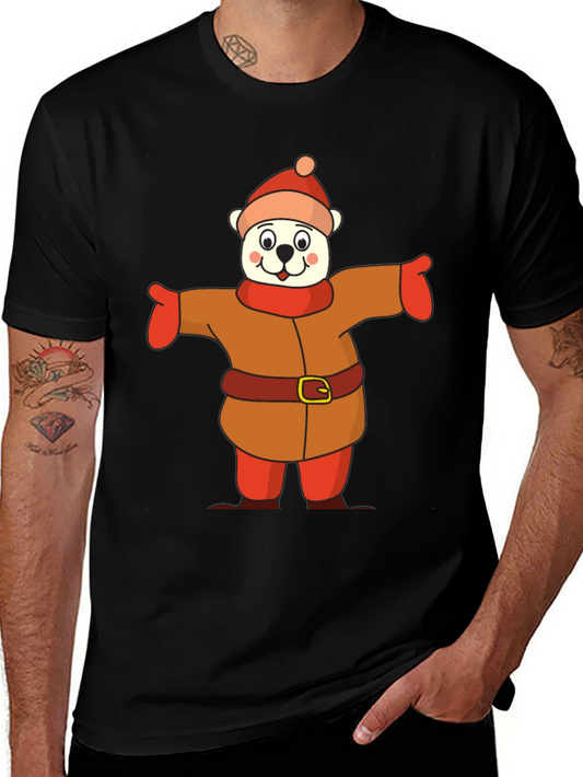 Cartoon Bear in Winter Outfit T-Shirt