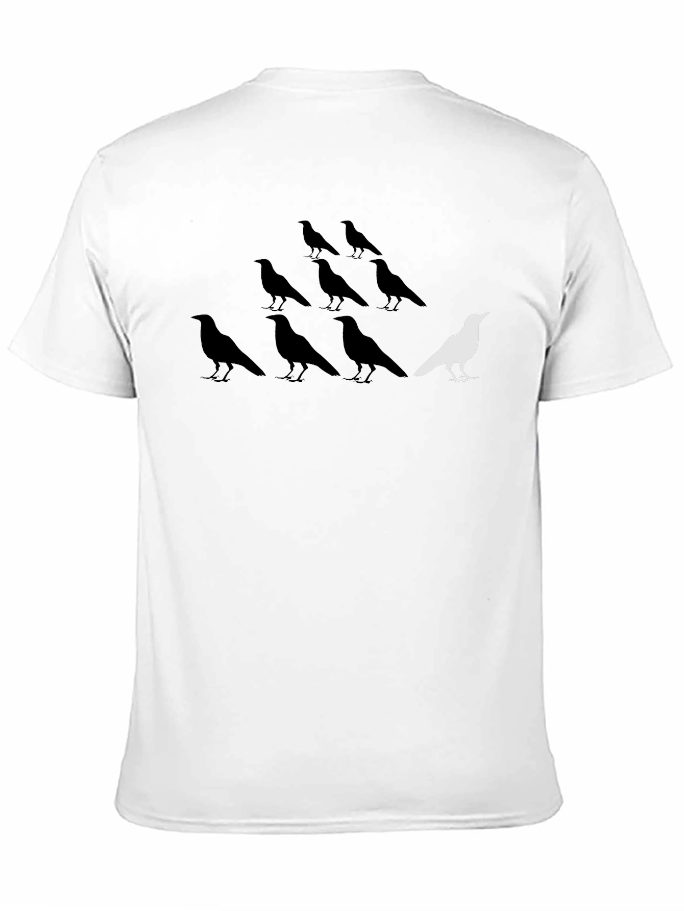 Unique White Bird Among Black Birds Graphic T-Shirt