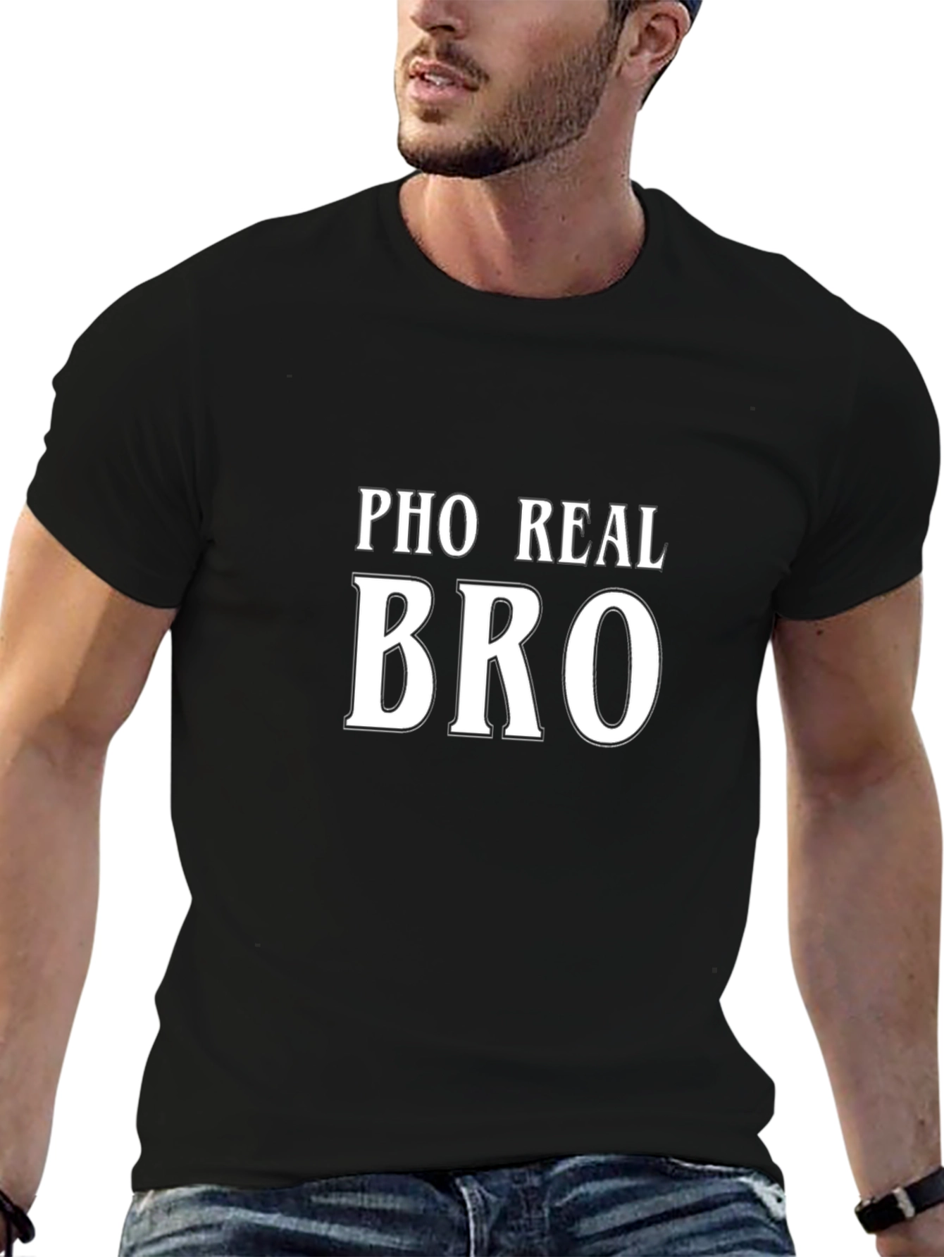 Pho Real Bro Black Graphic Tee