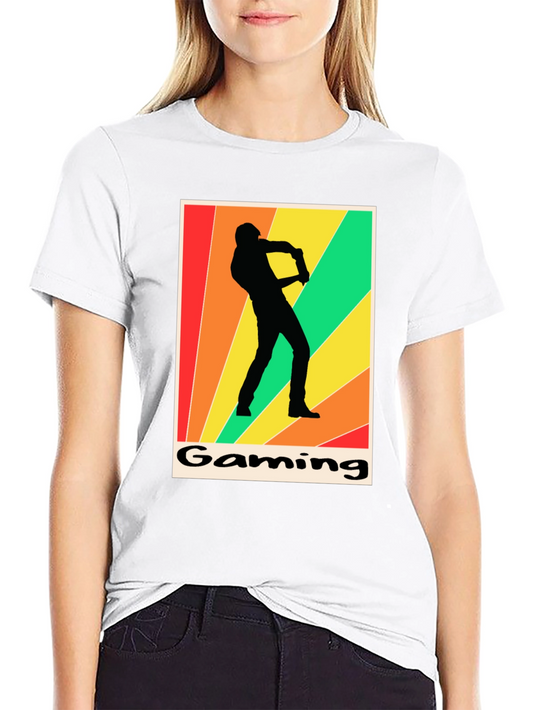 Gaming T-Shirt Retro Gamer Silhouette Graphic Tee