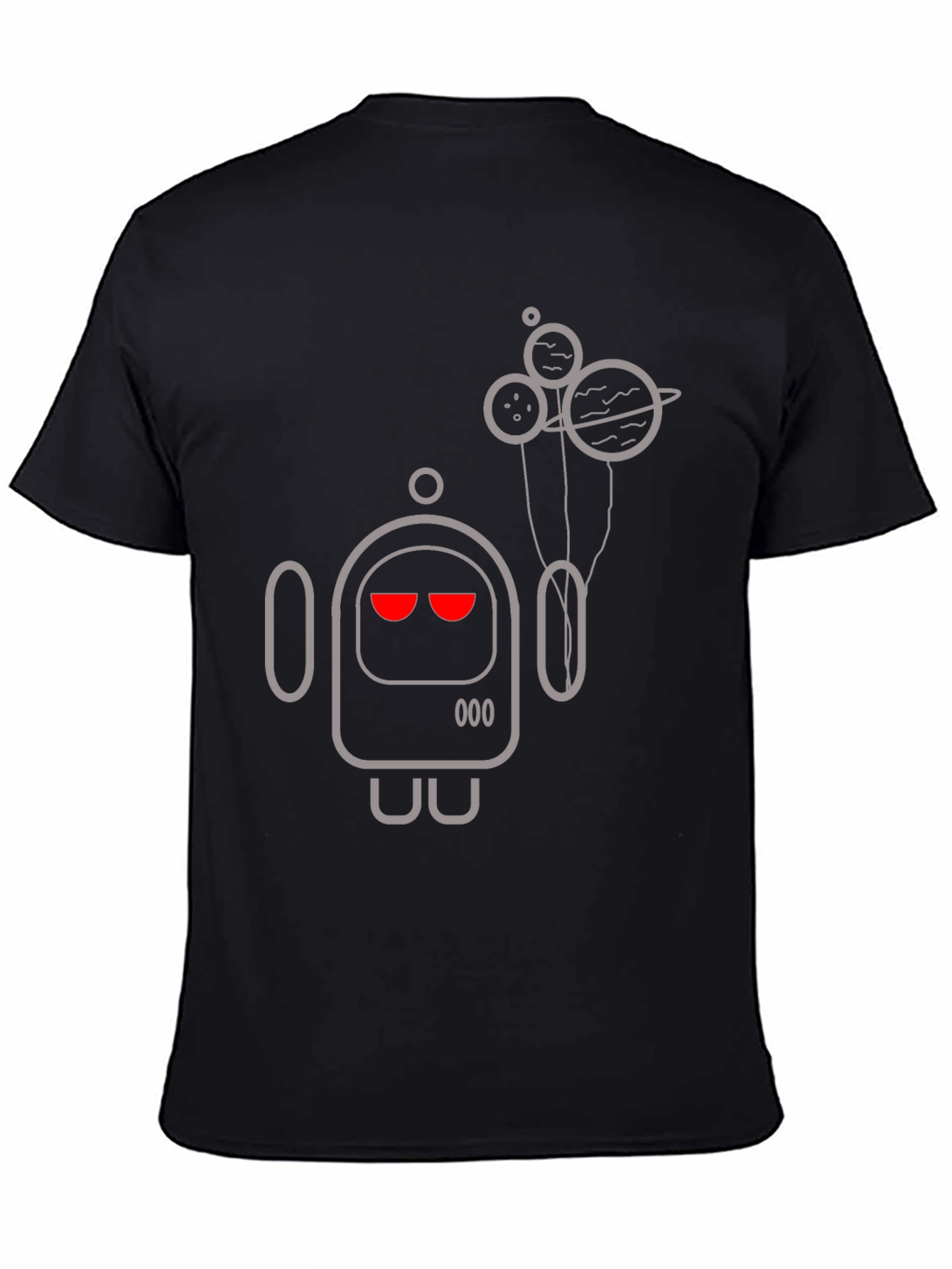 Robot & Planets Graphic Tee - Black