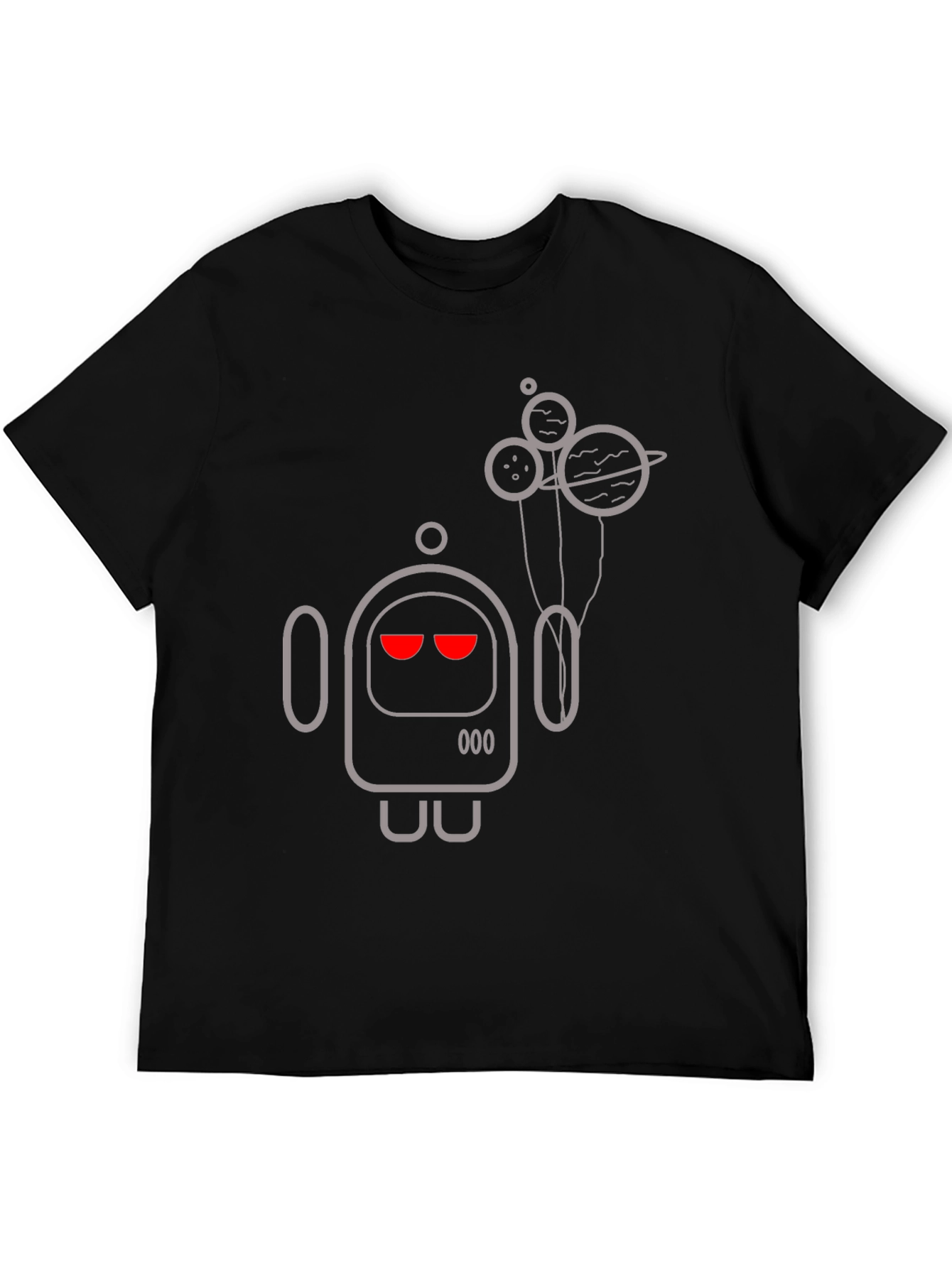 Robot & Planets Graphic Tee - Black