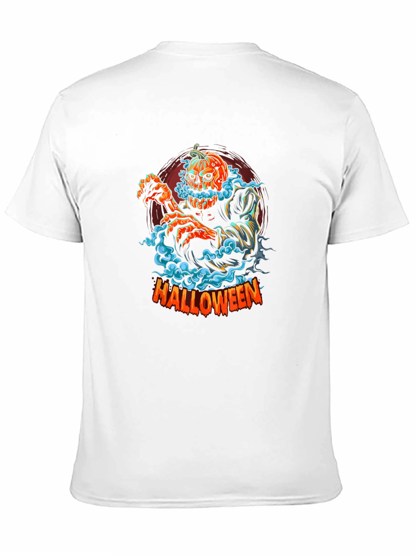 Halloween Pumpkin Head Zombie Graphic Tee