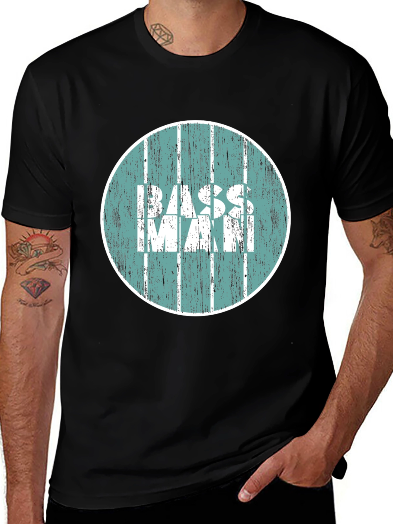 Bass Man Graphic Tee - Retro Style
