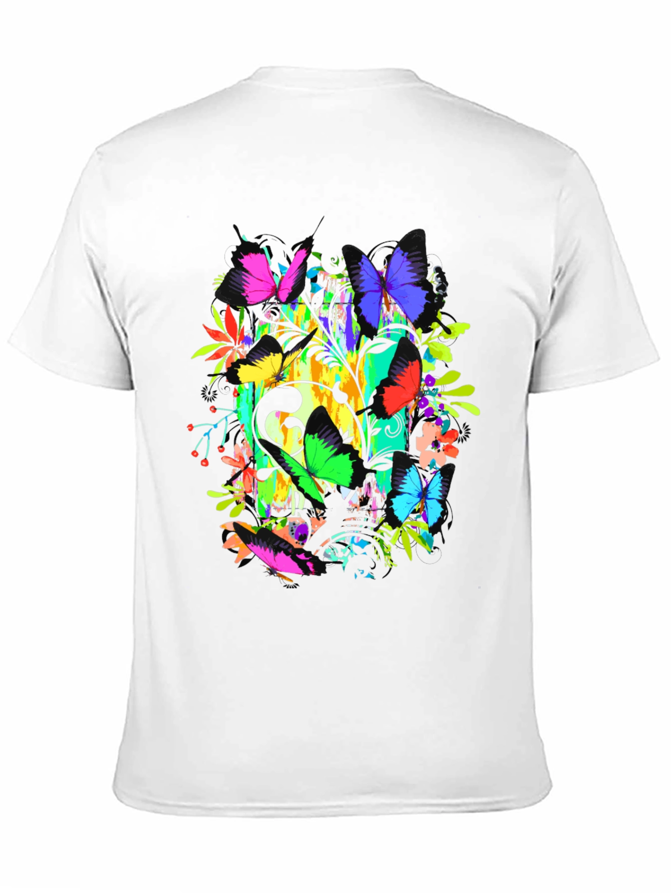 Butterfly Floral Graphic Tee - Vibrant Print