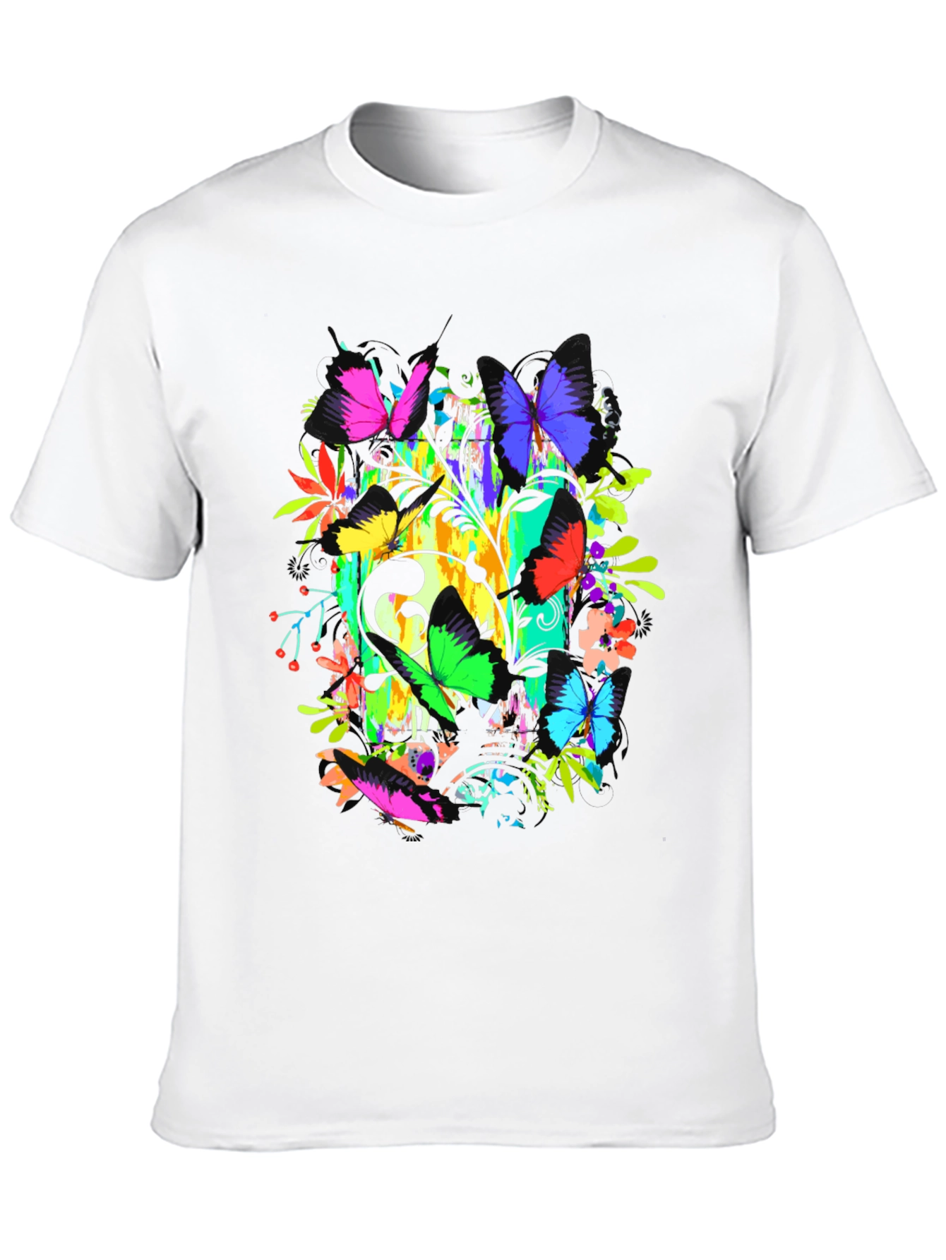Butterfly Floral Graphic Tee - Vibrant Print