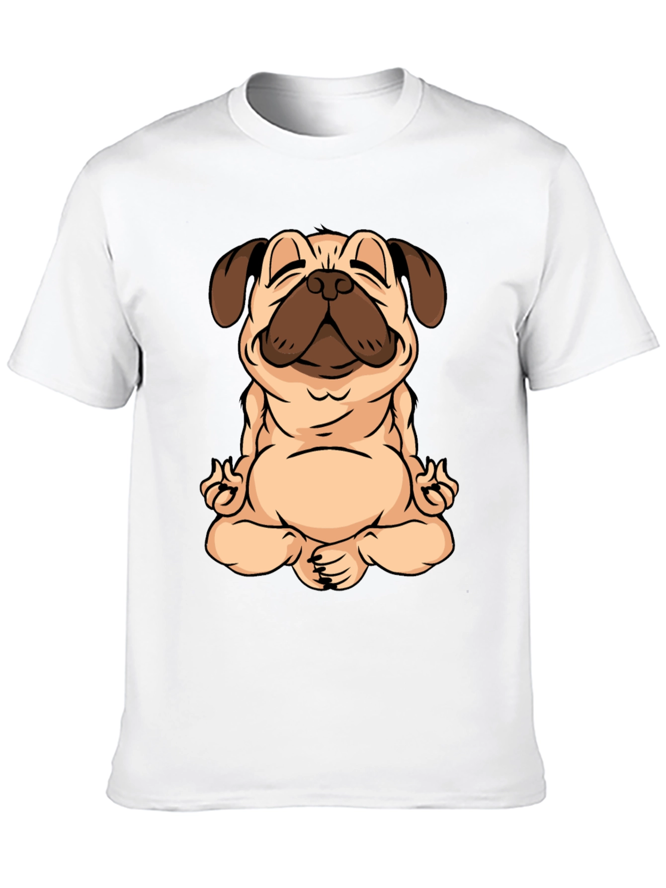 Zen Pug Black T-Shirt - Meditating Dog Graphic Tee