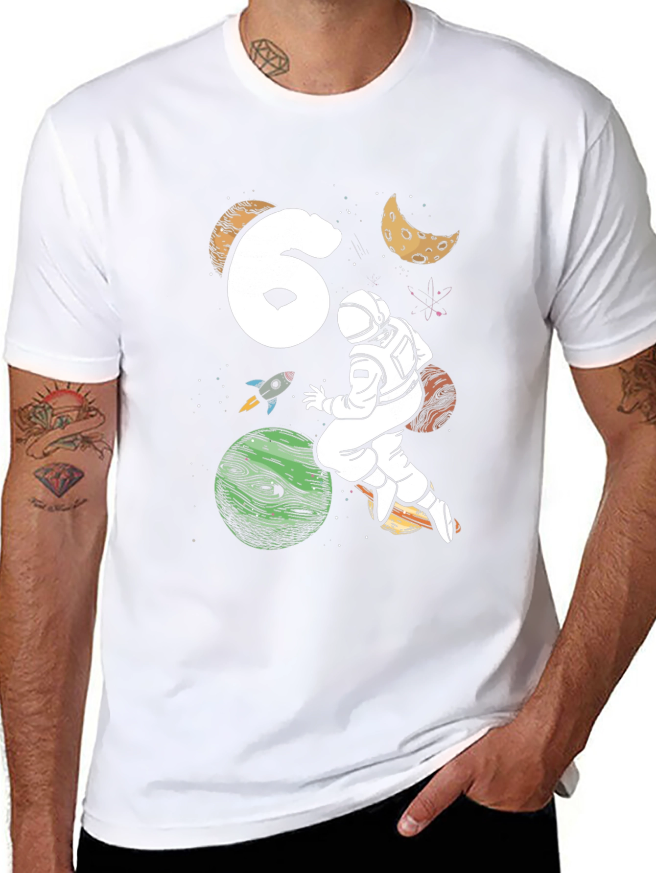6th Birthday Astronaut Space T-Shirt
