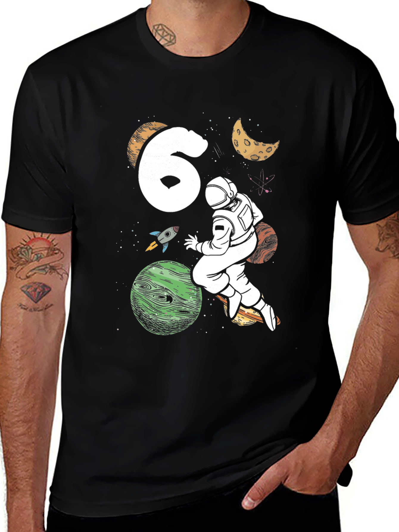 6th Birthday Astronaut Space T-Shirt