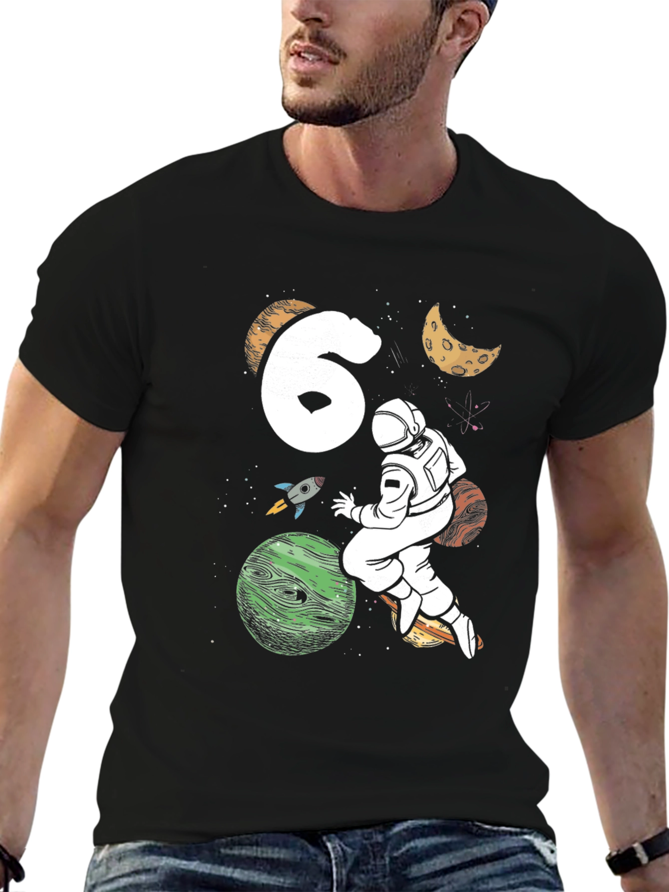 6th Birthday Astronaut Space T-Shirt