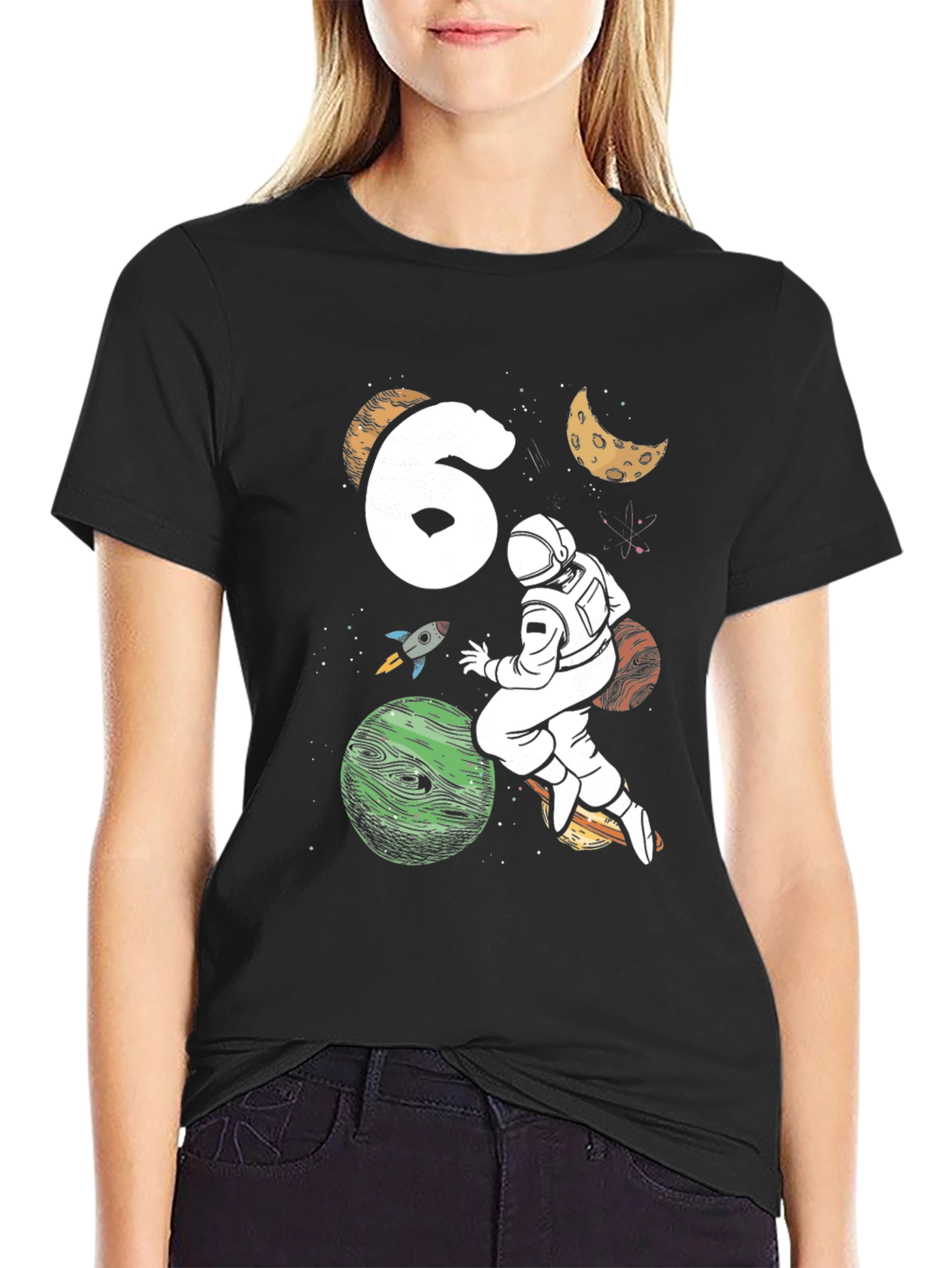 6th Birthday Astronaut Space T-Shirt