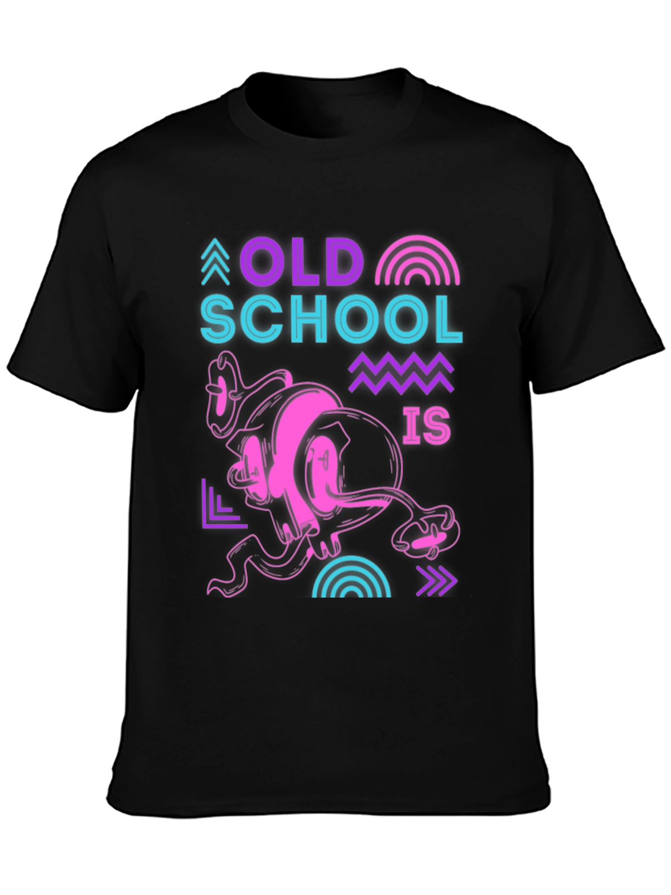 Retro Old School Graphic Black T-Shirt