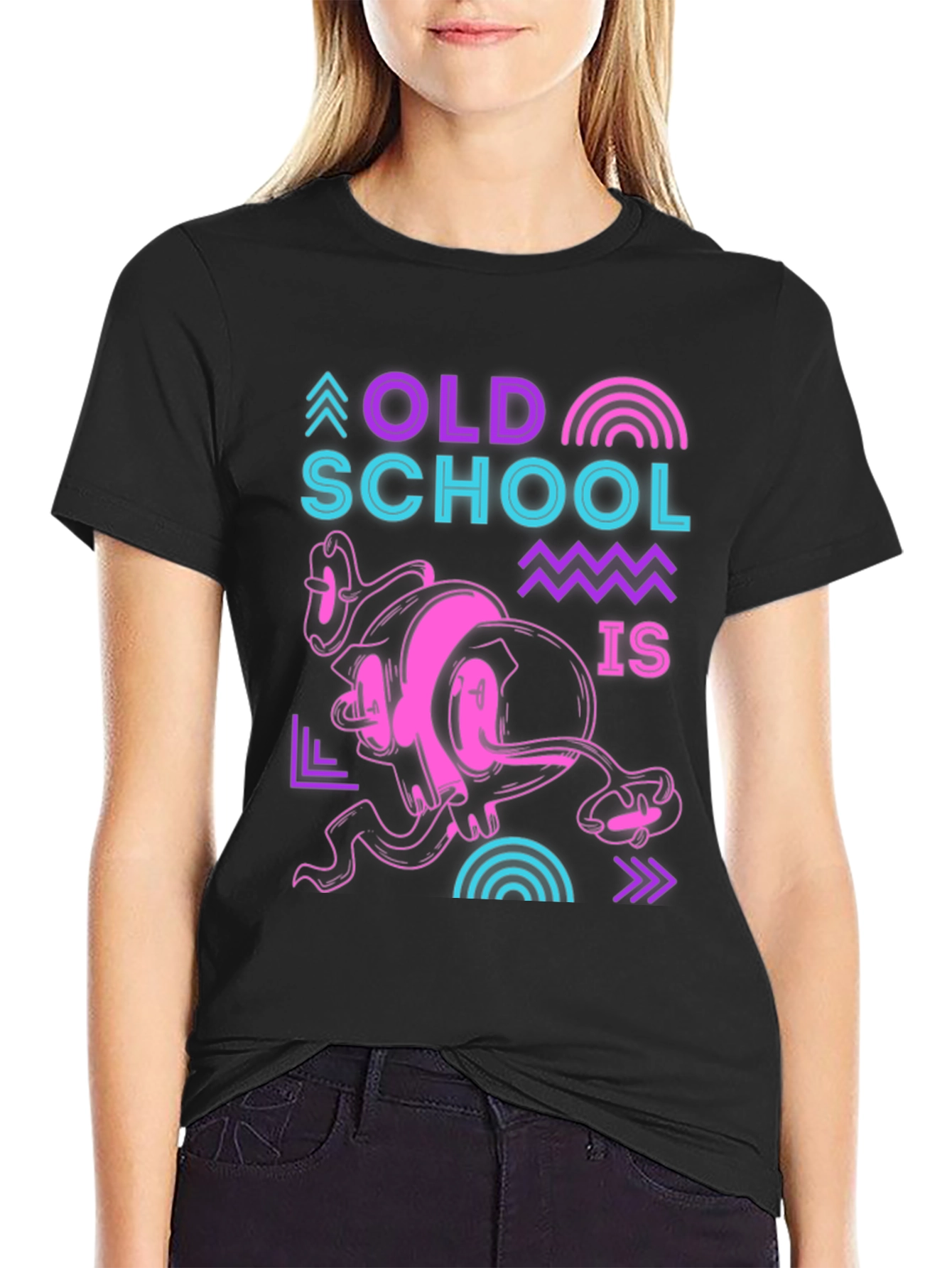 Retro Old School Graphic Black T-Shirt