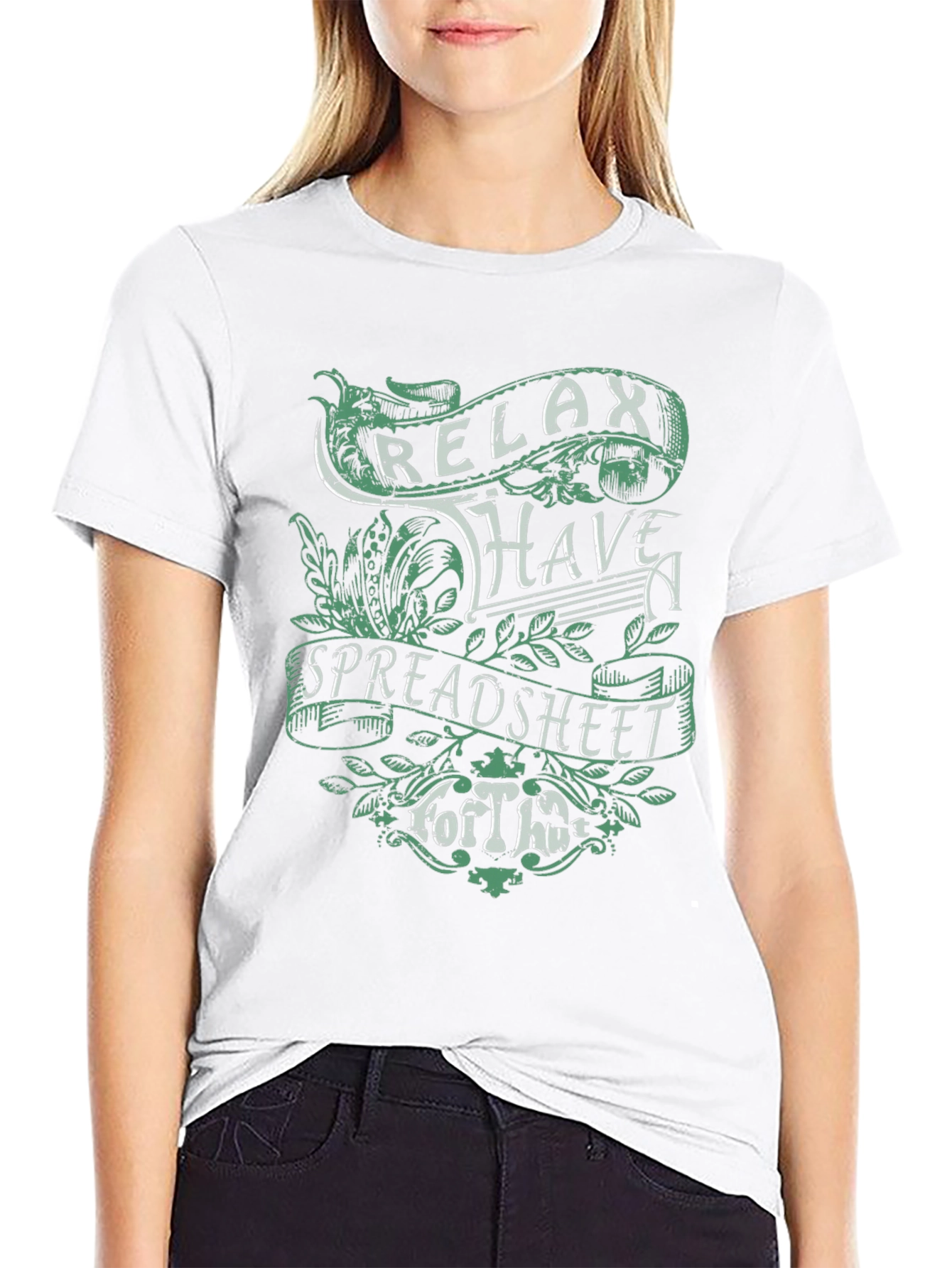Relax Spreadsheet Graphic T-Shirt Black