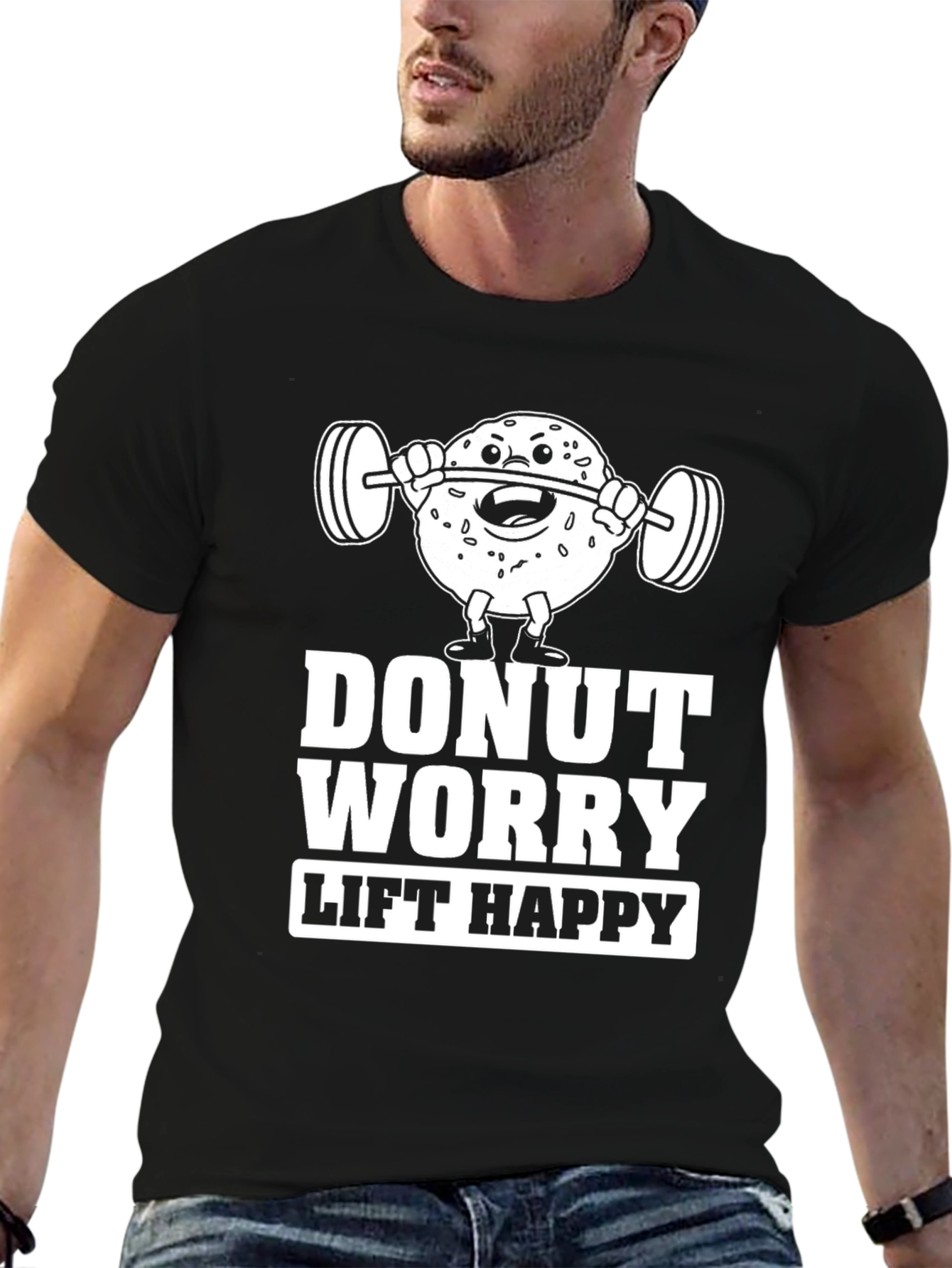 Donut Worry Lift Happy Graphic T-Shirt