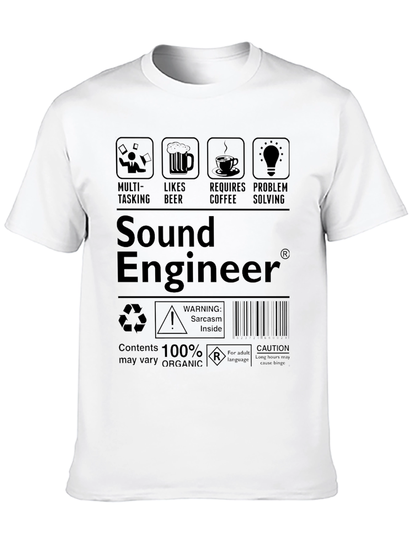 Sound Engineer T-Shirt: Multi-Tasking Beer Coffee Problem Solving
