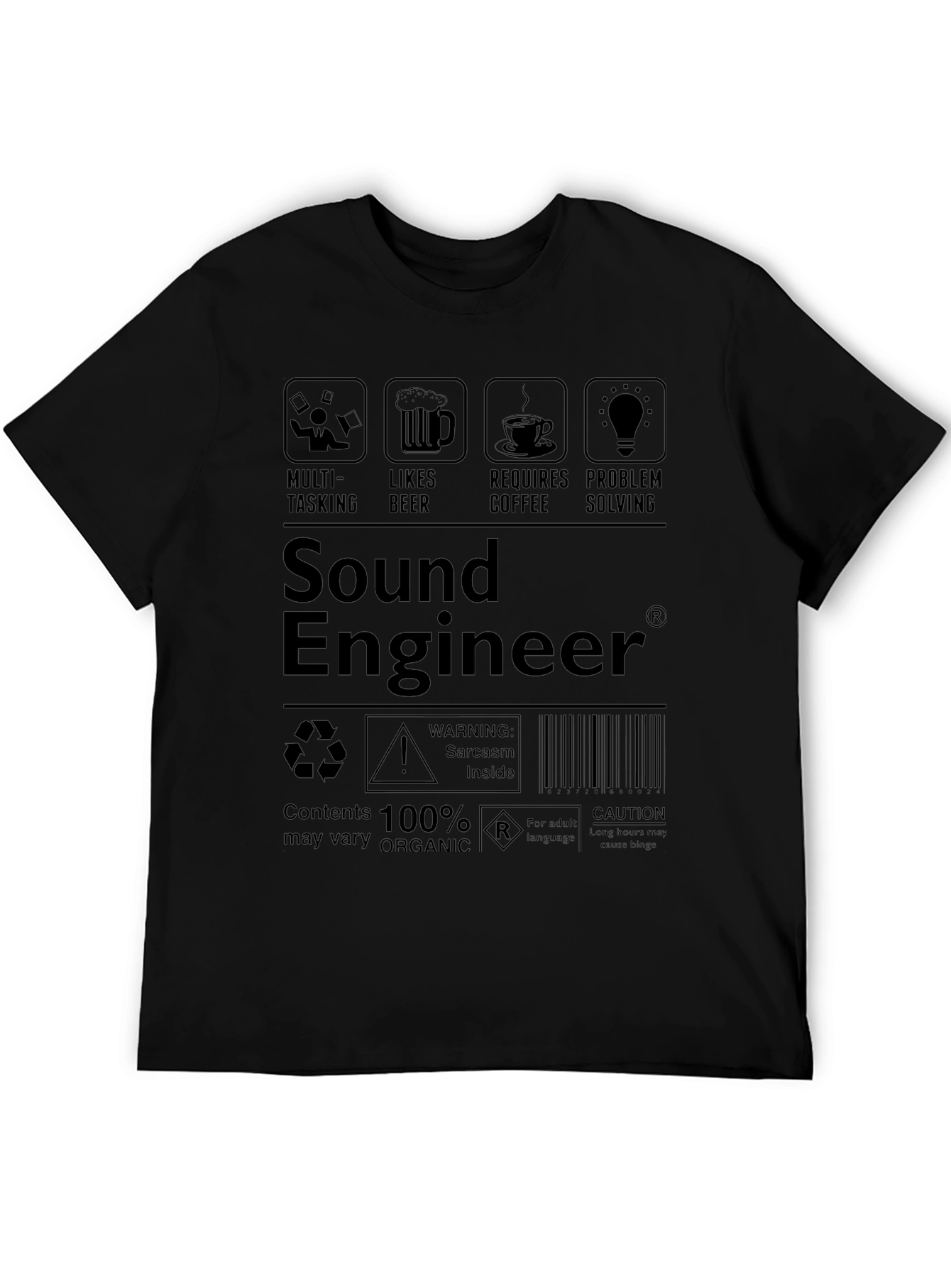 Sound Engineer T-Shirt: Multi-Tasking Beer Coffee Problem Solving