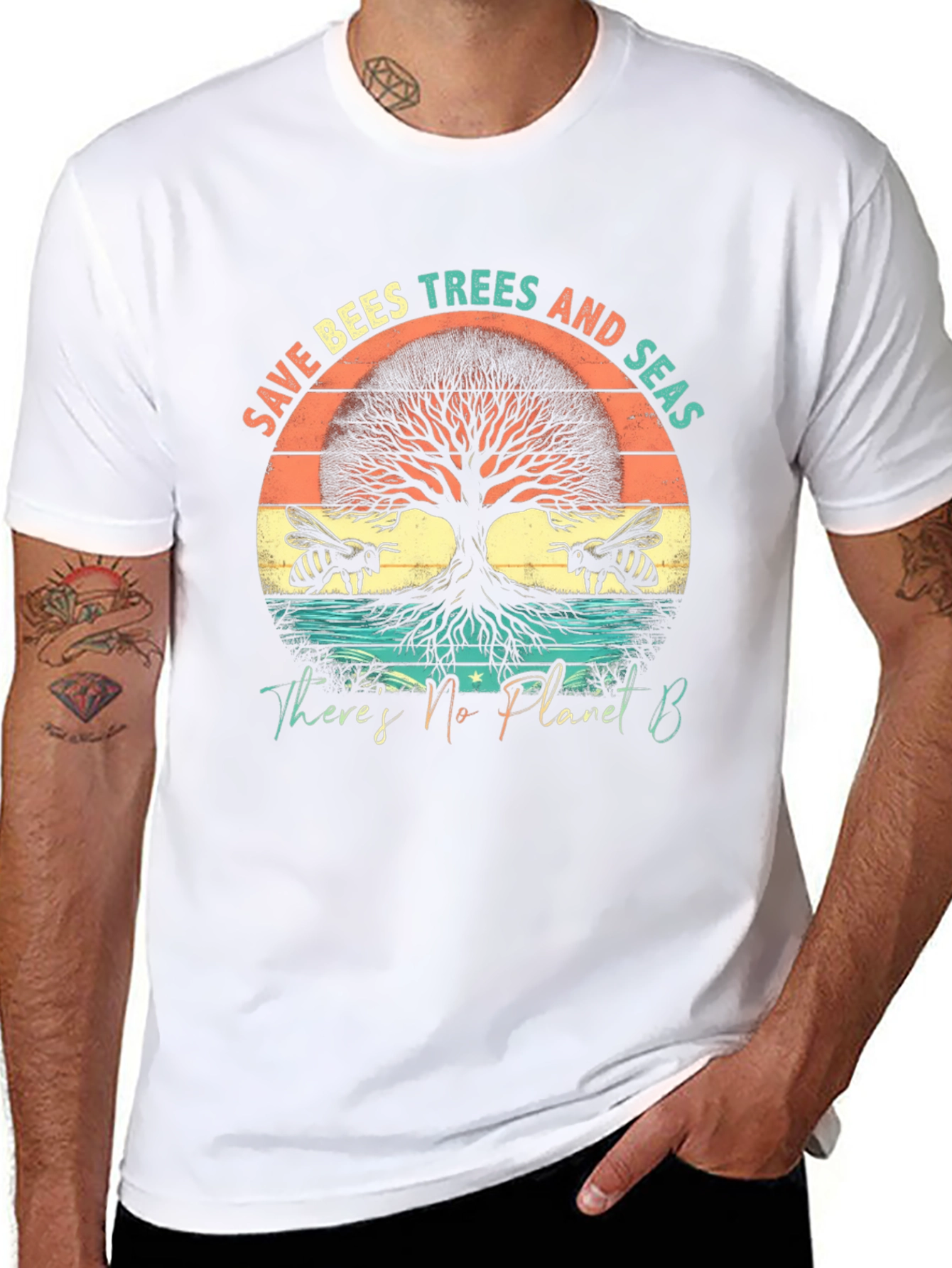 Save Bees Trees Seas T-Shirt - Planet B