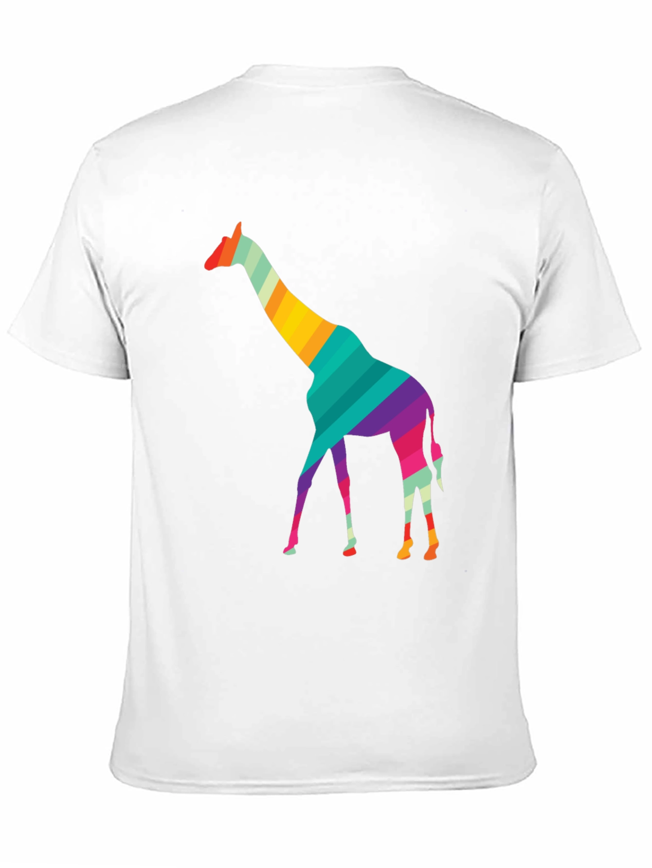 Striped Giraffe Graphic Black T-Shirt