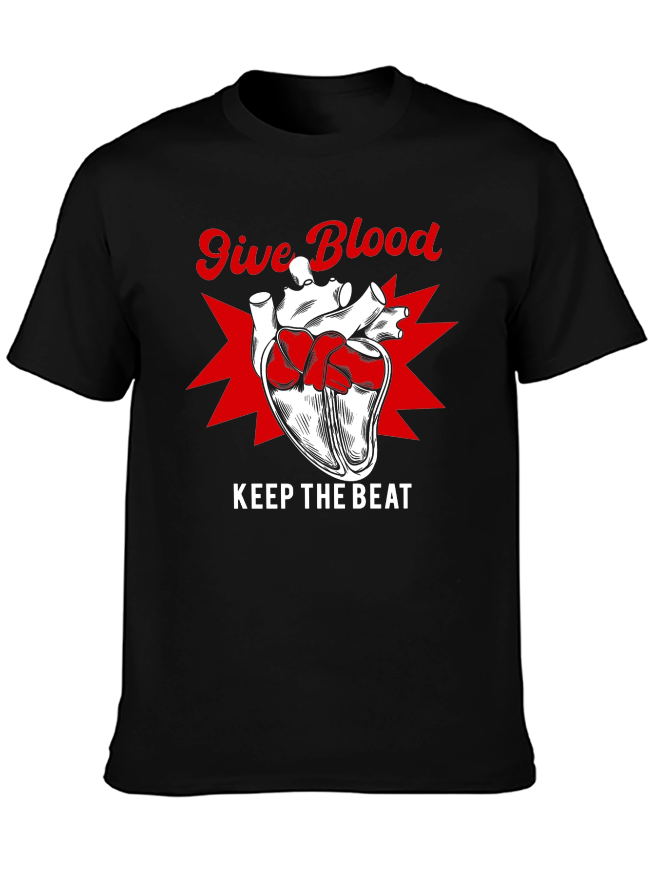 Give Blood Keep The Beat Graphic Tee