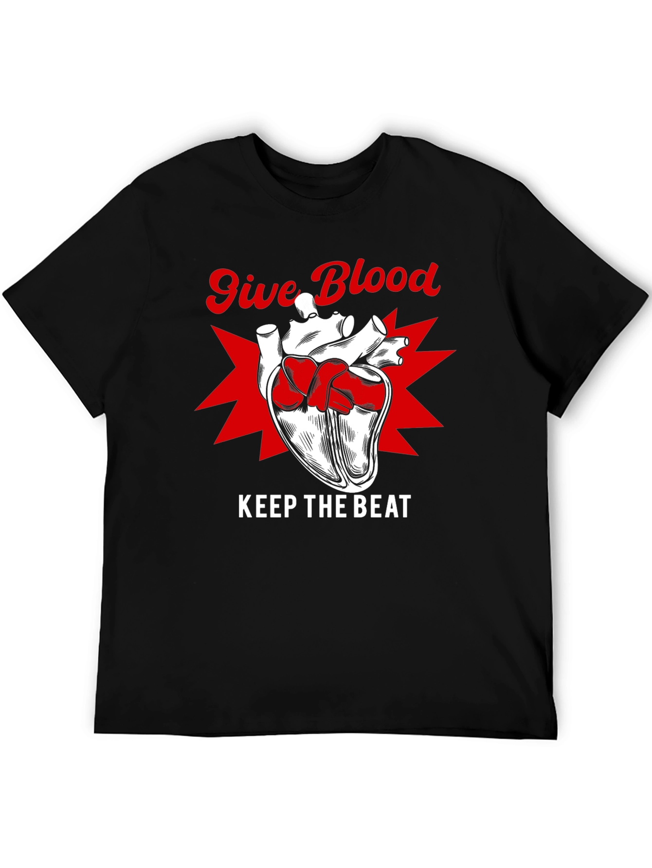Give Blood Keep The Beat Graphic Tee