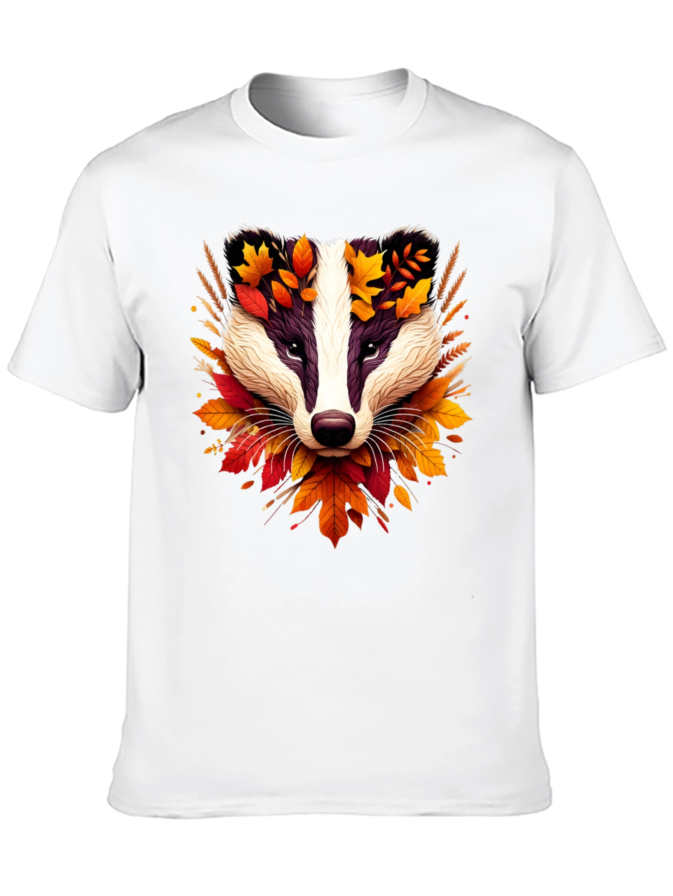 Autumn Badger Graphic Tee - Nature Inspired Design