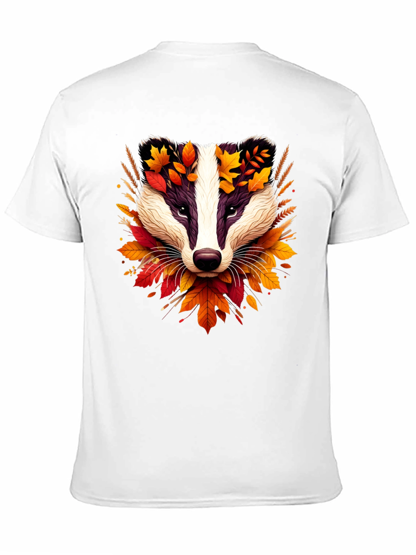 Autumn Badger Graphic Tee - Nature Inspired Design