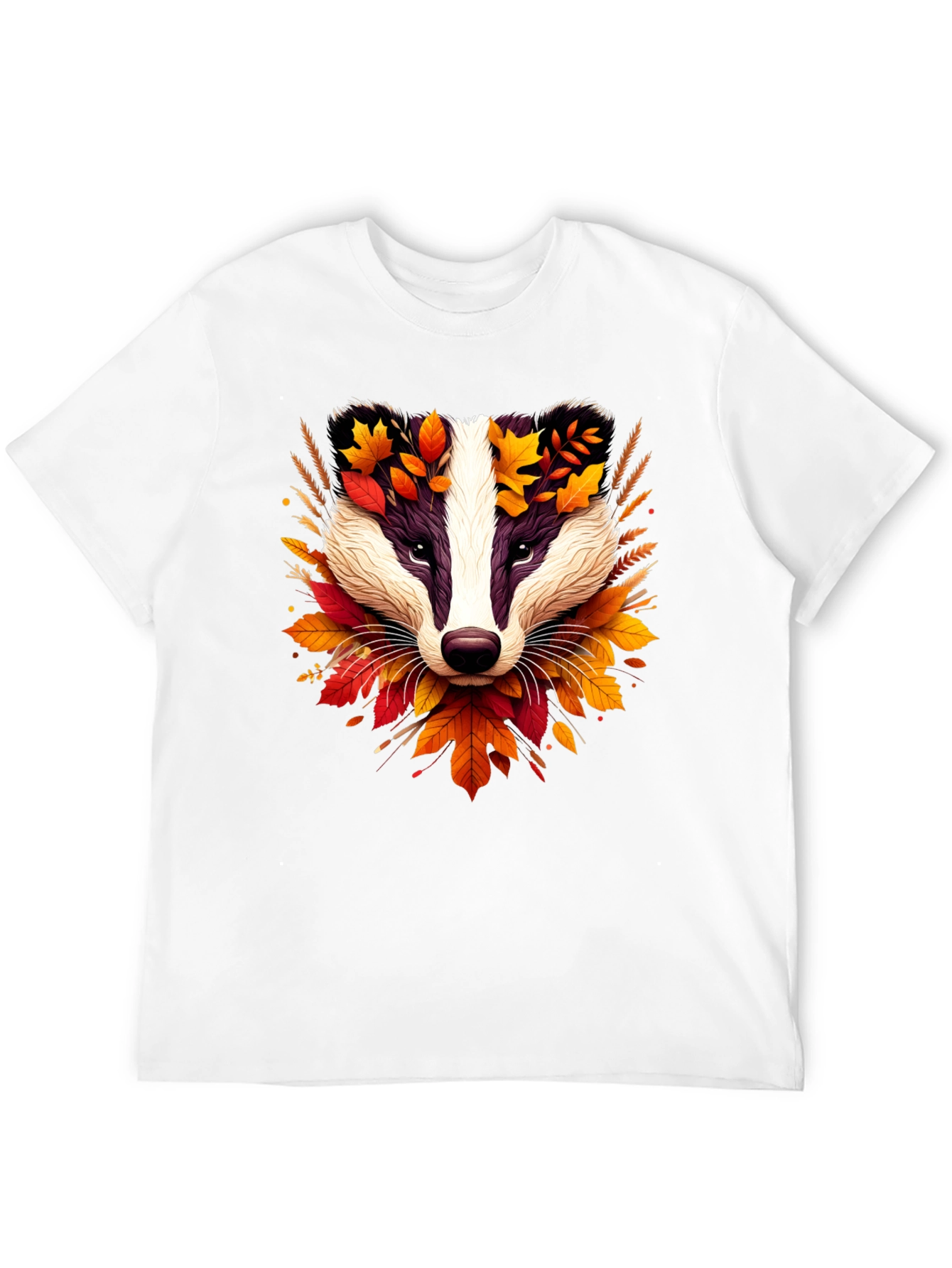 Autumn Badger Graphic Tee - Nature Inspired Design