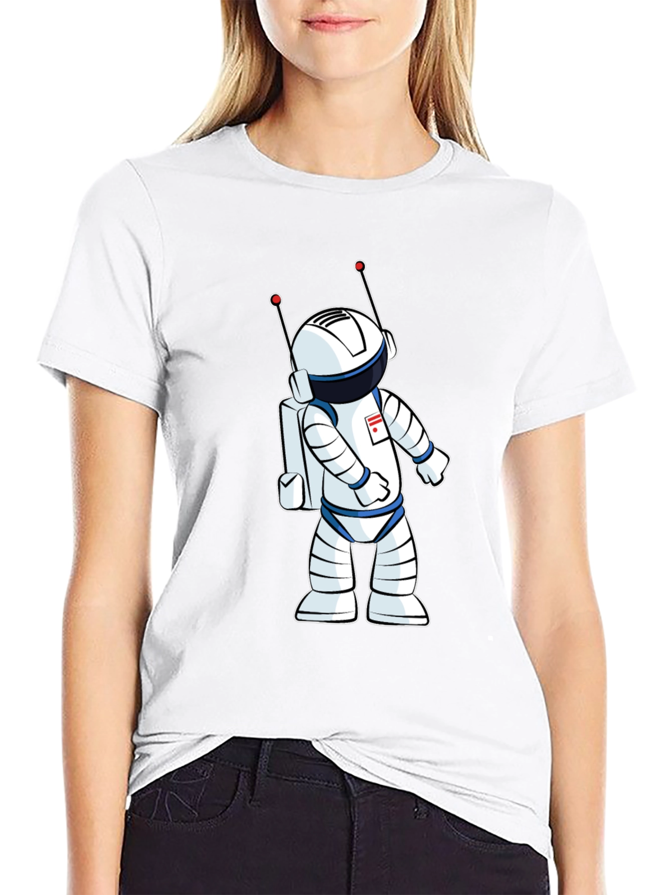 Astronaut Graphic T-Shirt - Black Crew Neck Tee