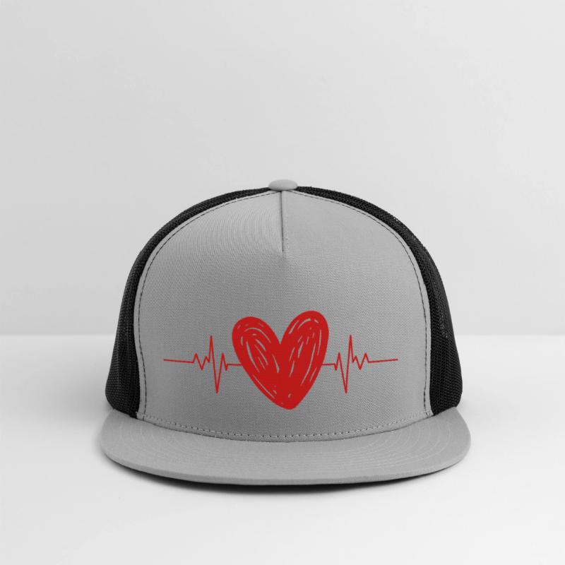 Red heart pulse heartbeat love