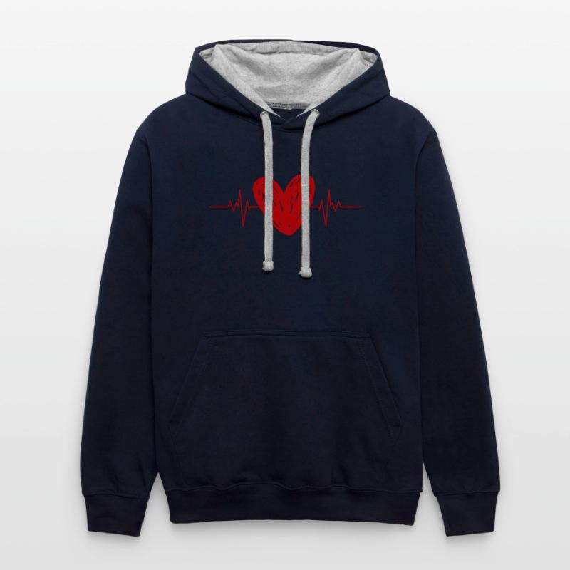 Red heart pulse heartbeat love