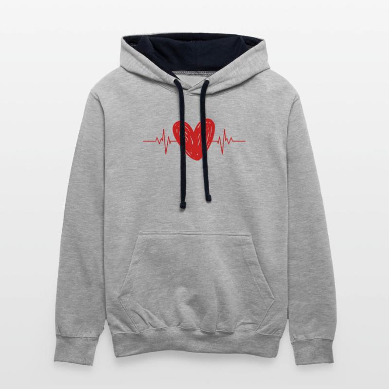 Red heart pulse heartbeat love