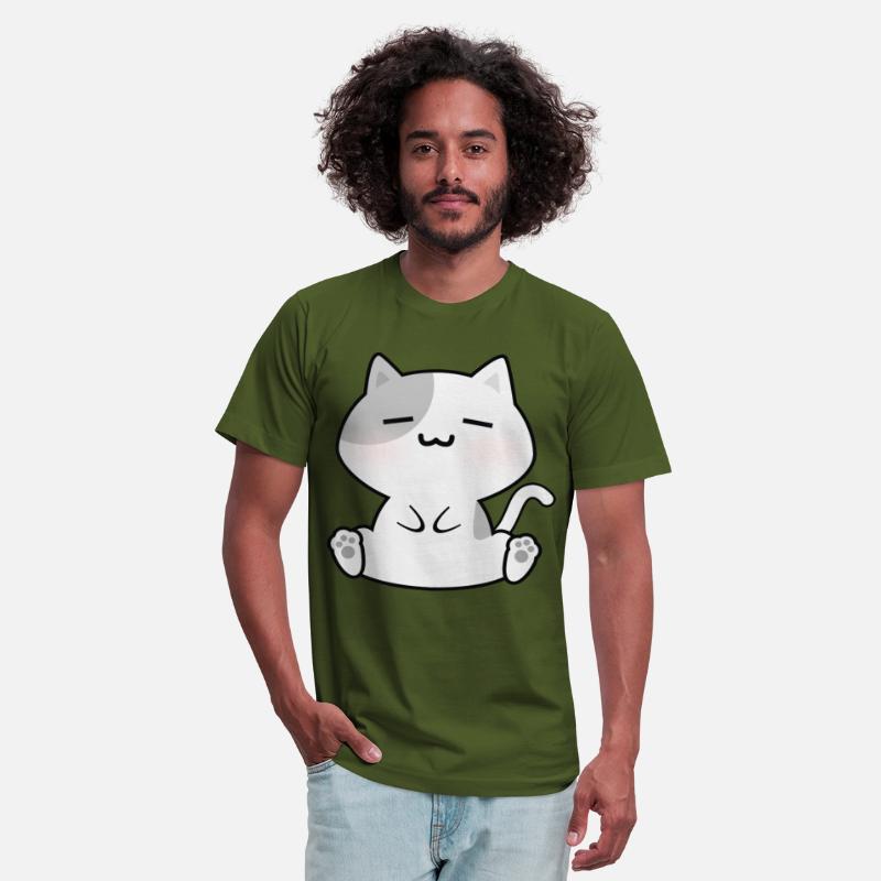 Relaxed White Cat Cartoon