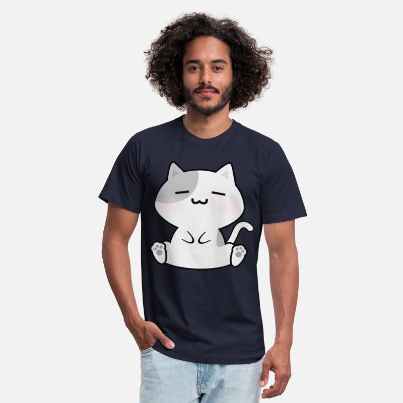 Relaxed White Cat Cartoon