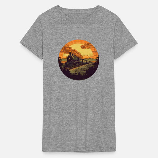 Retro Steam Train in Sunset