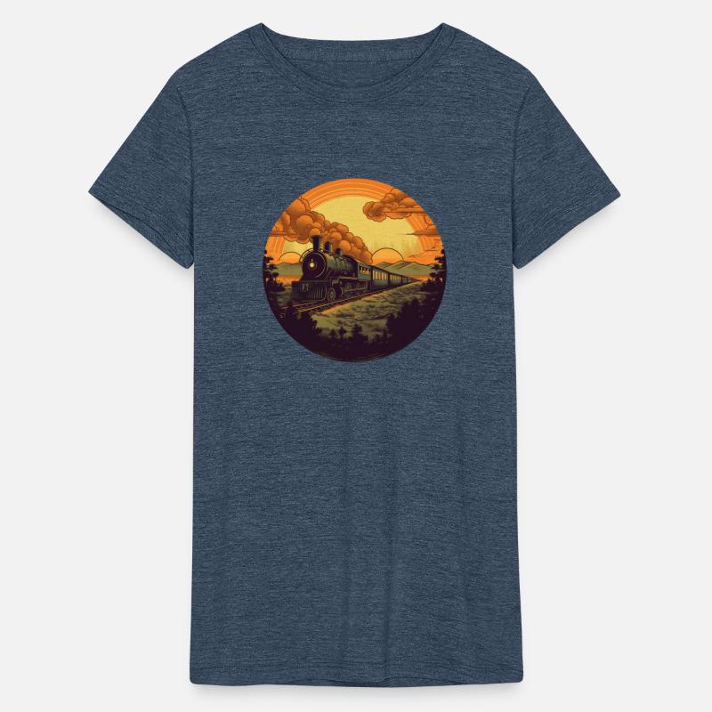 Retro Steam Train in Sunset