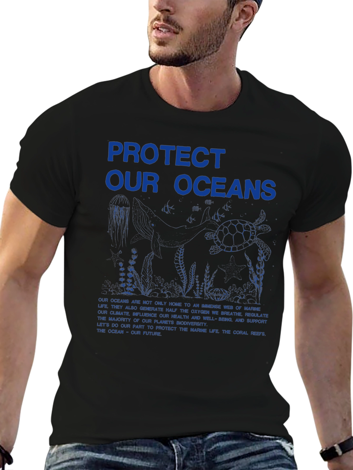 Protect Our Oceans Graphic T-Shirt - Eco-Friendly Design