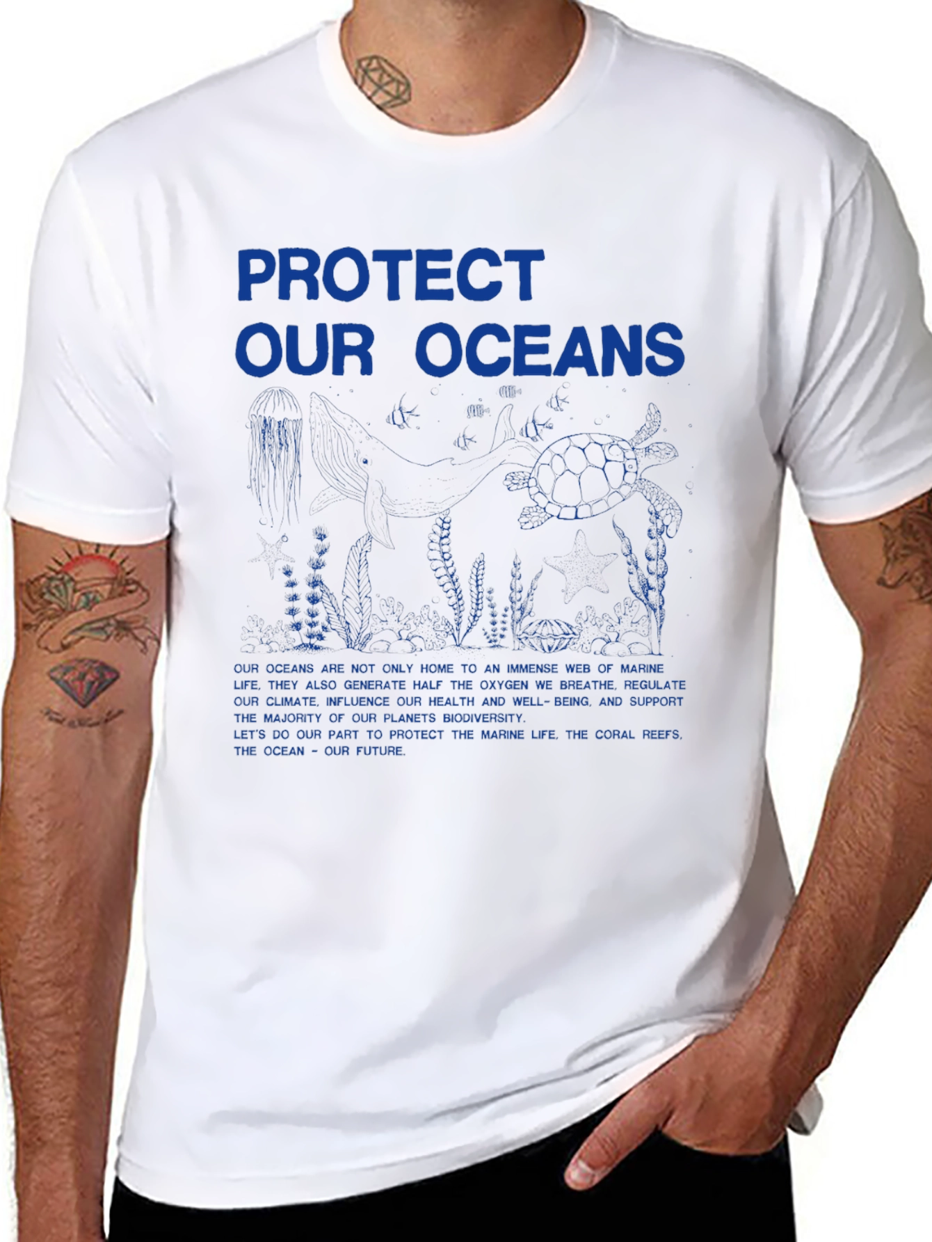 Protect Our Oceans Graphic T-Shirt - Eco-Friendly Design