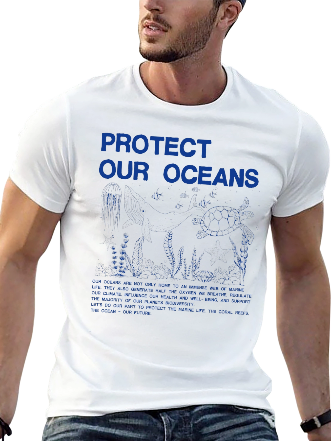 Protect Our Oceans Graphic T-Shirt - Eco-Friendly Design